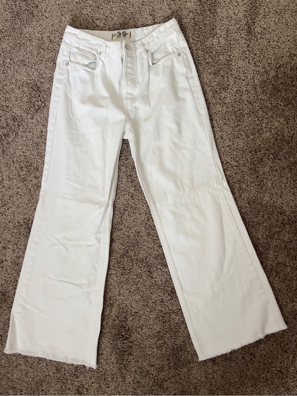 Free People White Wide Leg Jean